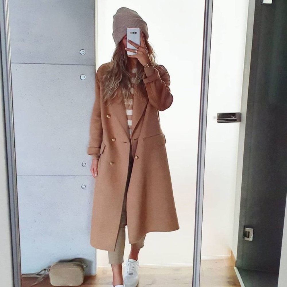 Zara wool blend coat bloggers favorite
